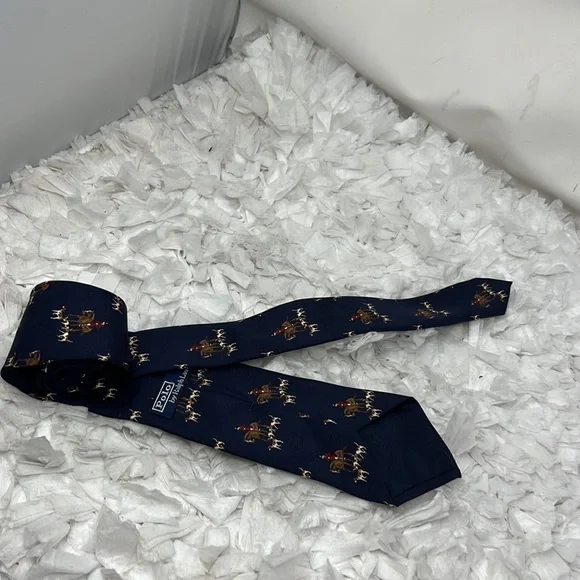 Polo Ralph Lauren Polo Pony Silk Tie Men’s Size 56” X 3” Made In Italy